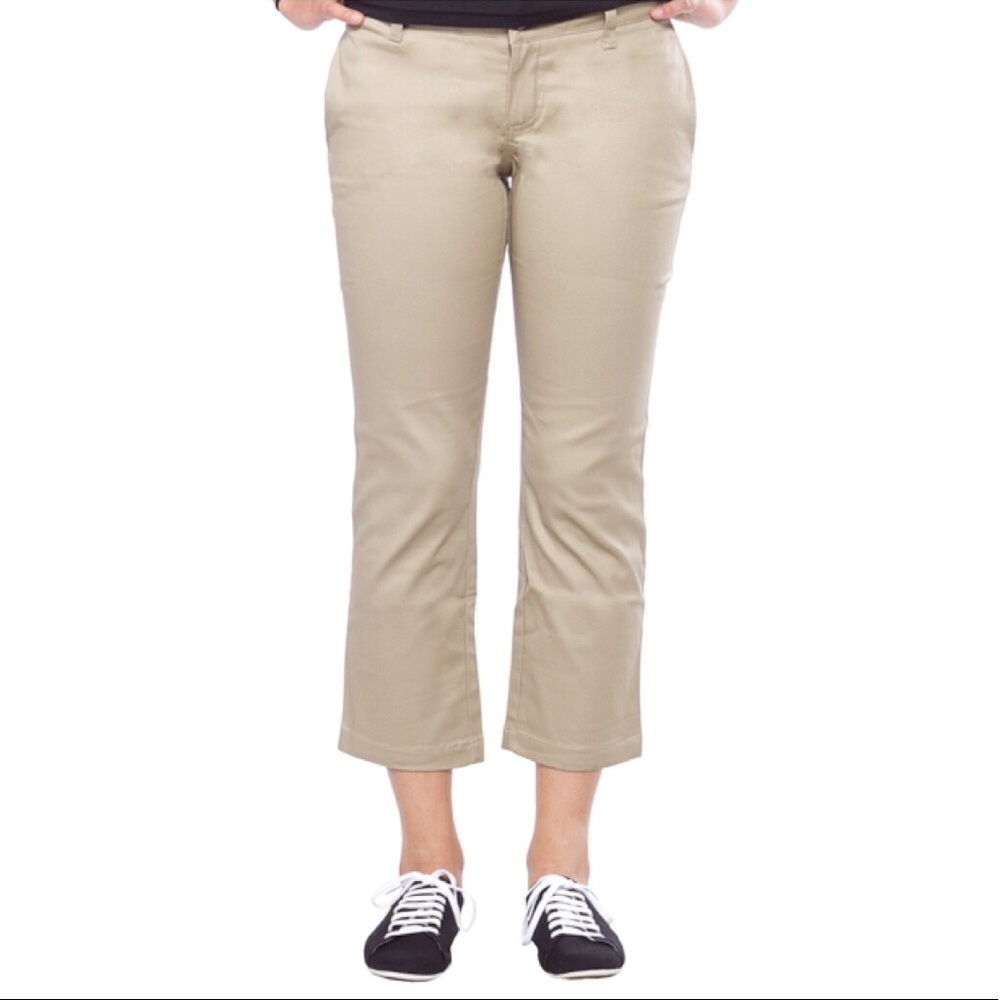 Vintage Y2K Dickies Khaki Twill Cropped Utility Pants